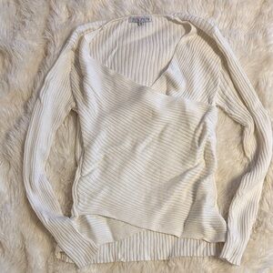 Women's Cream Wrap Sweater